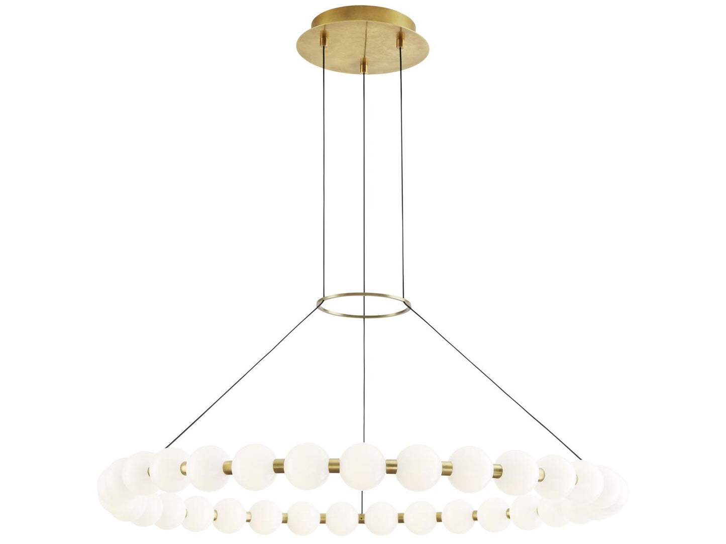 Visual Comfort Modern Orbet 36 Inch LED Chandelier in Natural Brass