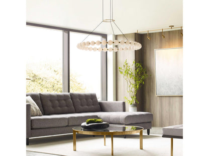 Visual Comfort Modern Orbet 36 Inch LED Chandelier in Natural Brass