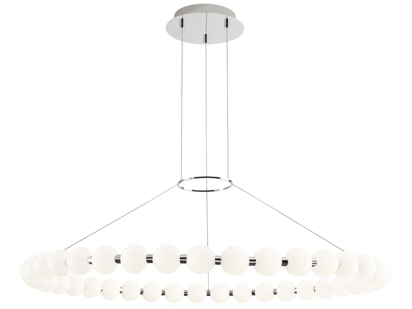 Visual Comfort Modern Orbet 42-Inch Integrated LED Chandelier in Polished Nickel