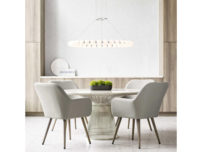 Visual Comfort Modern Orbet 42-Inch Integrated LED Chandelier in Polished Nickel
