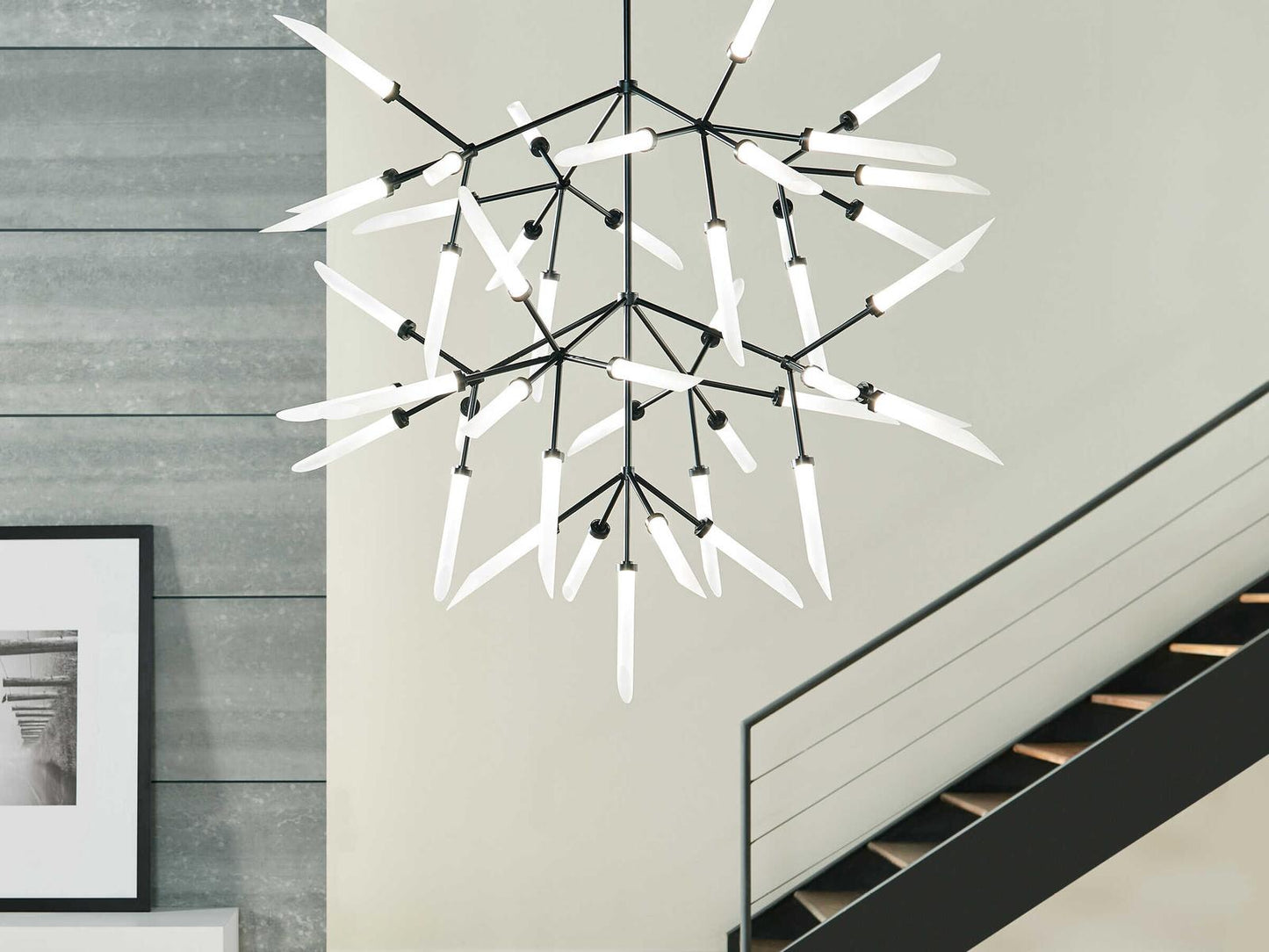 Visual Comfort Modern 45-Light Spur Grande Chandelier in Matte Black