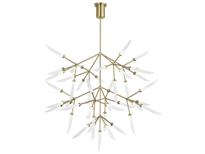Visual Comfort Modern 45-Light Spur Grande LED Chandelier in Aged Brass