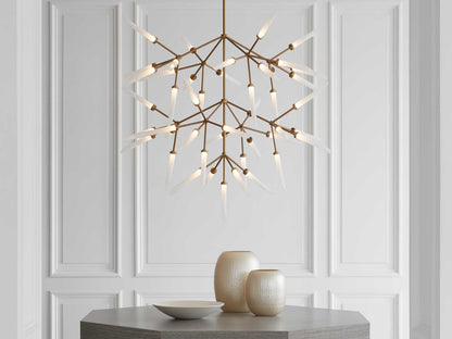 Visual Comfort Modern 45-Light Spur Grande LED Chandelier in Aged Brass