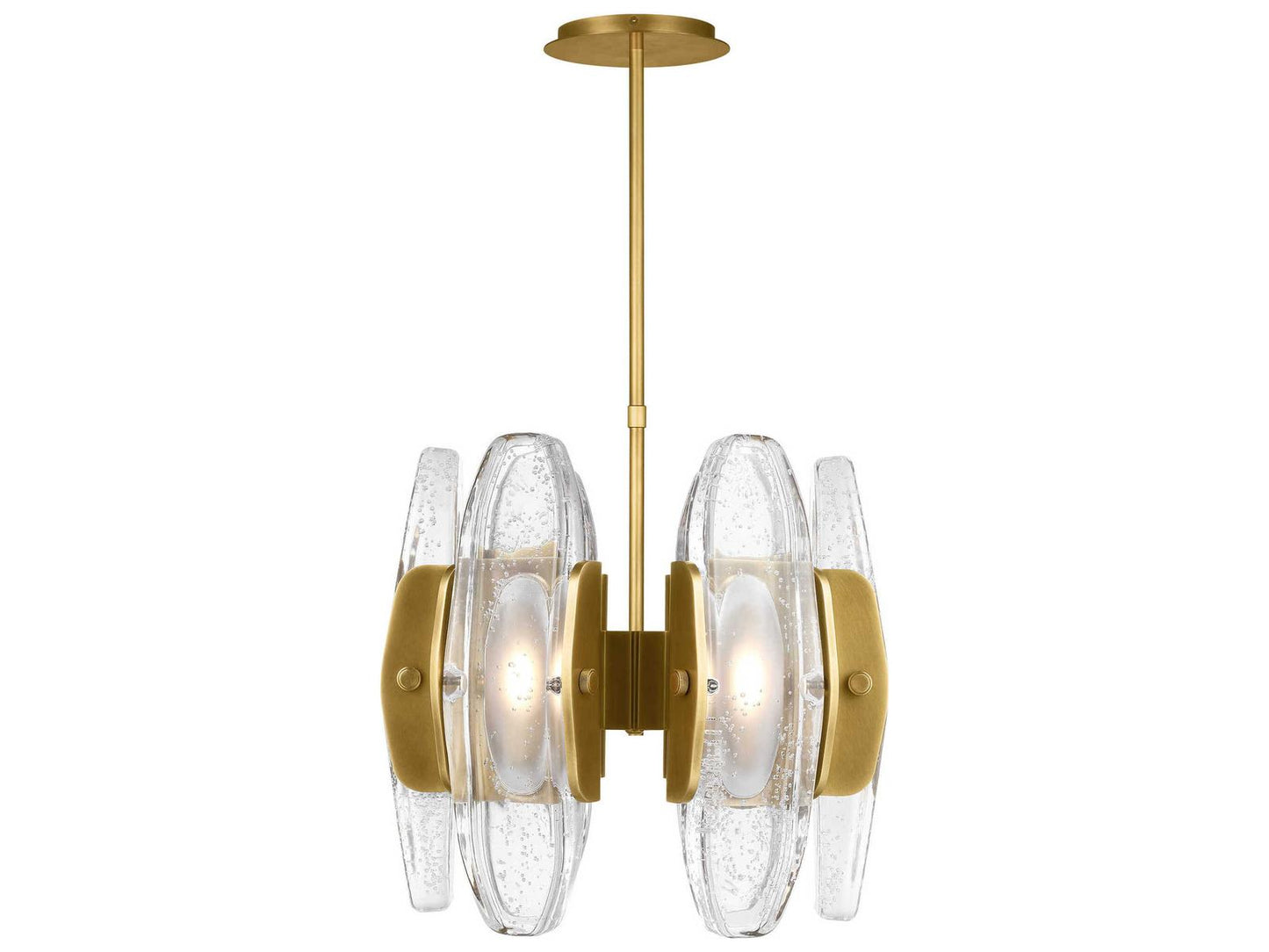 Visual Comfort Modern Wythe 6-Light LED Chandelier in Plated Brass