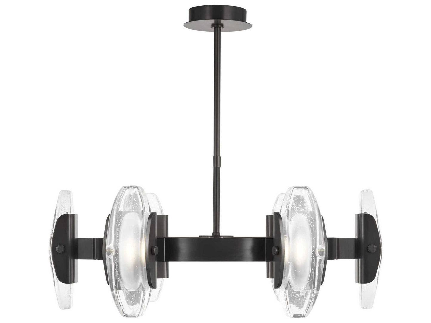 Visual Comfort Modern 6-Light Wythe Chandelier in Plated Dark Bronze