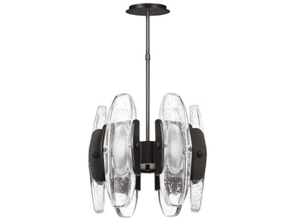 Visual Comfort Modern Wythe 6-Light LED Chandelier in Plated Dark Bronze with Cast Glass