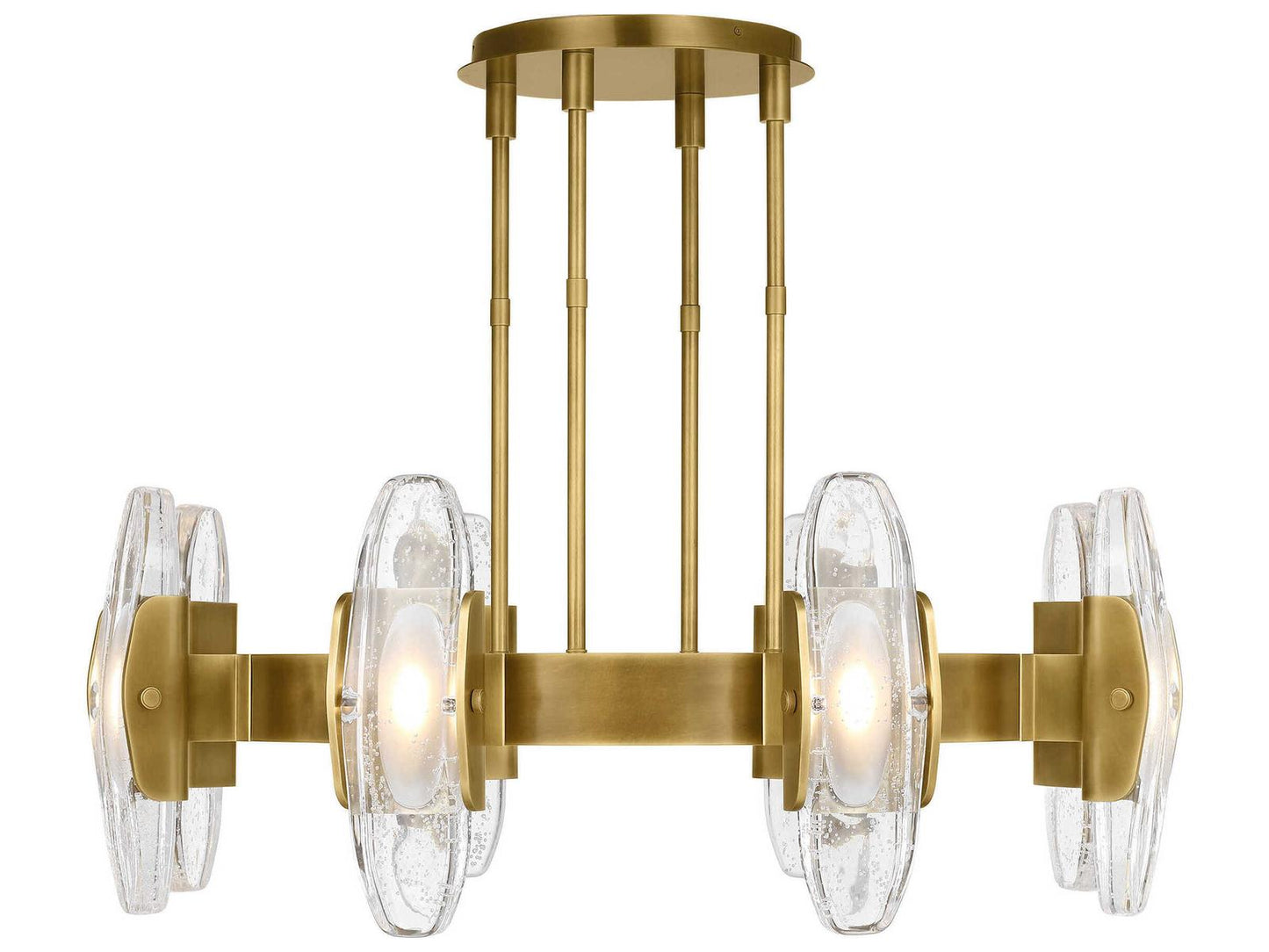 Visual Comfort Modern Wythe 8-Light LED Chandelier in Plated Brass