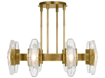 Visual Comfort Modern Wythe 8-Light LED Chandelier in Plated Brass