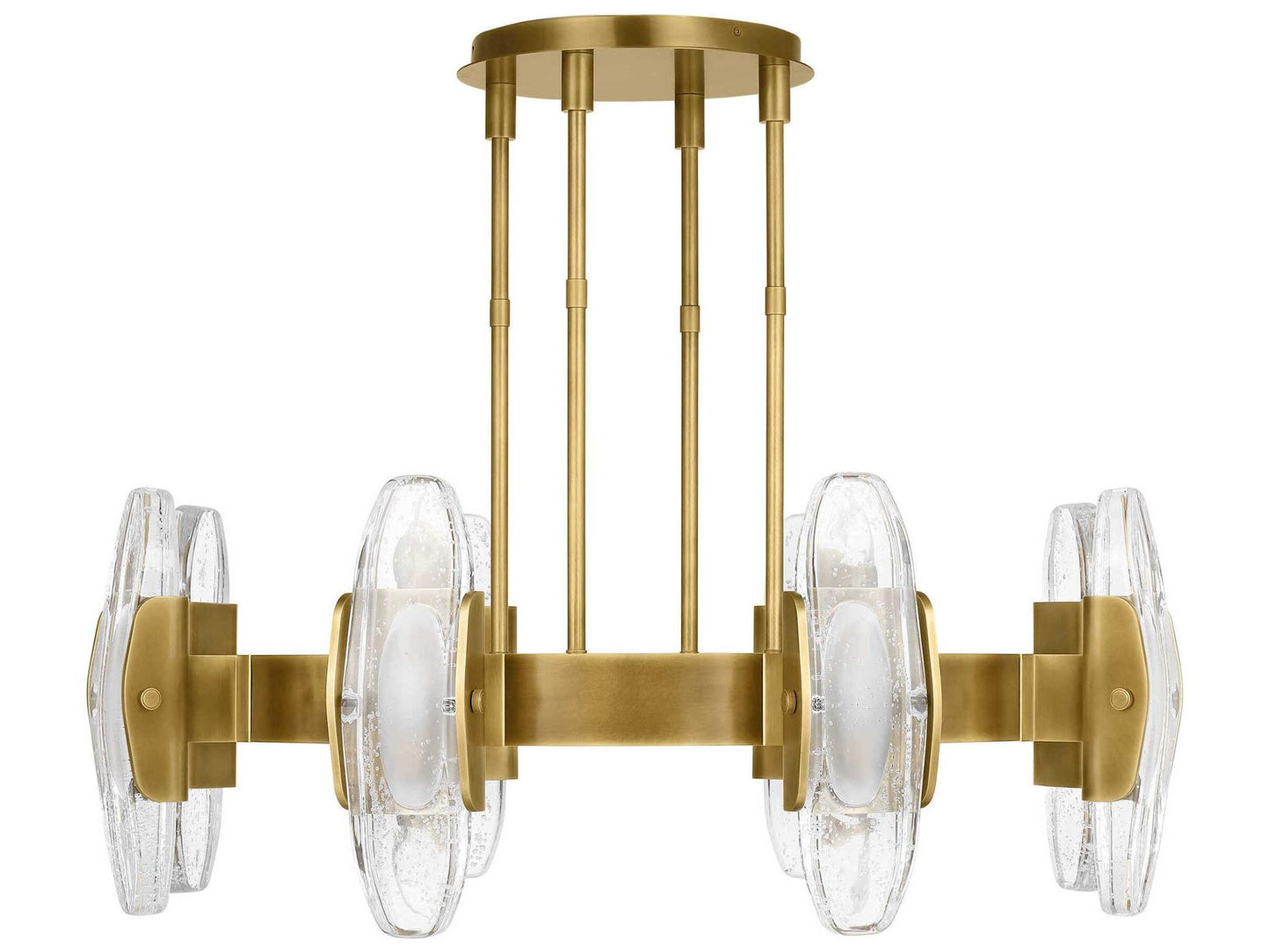 Visual Comfort Modern Wythe 8-Light LED Chandelier in Plated Brass