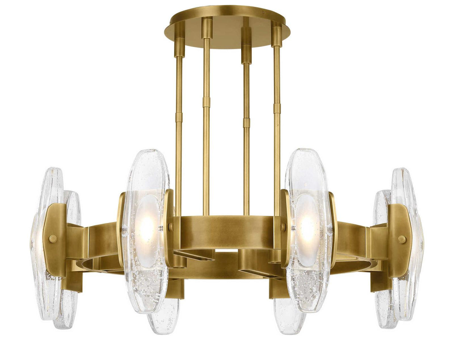 Visual Comfort Modern Wythe 8-Light LED Chandelier in Plated Brass
