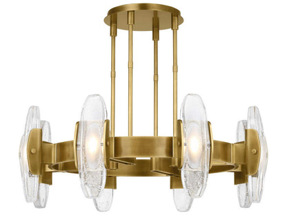 Visual Comfort Modern Wythe 8-Light LED Chandelier in Plated Brass
