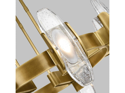 Visual Comfort Modern Wythe 8-Light LED Chandelier in Plated Brass