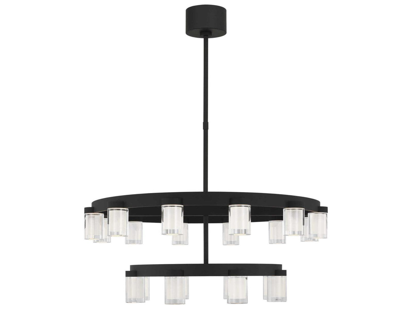 Visual Comfort Modern 20-Light Esfera LED Chandelier in Nightshade Black