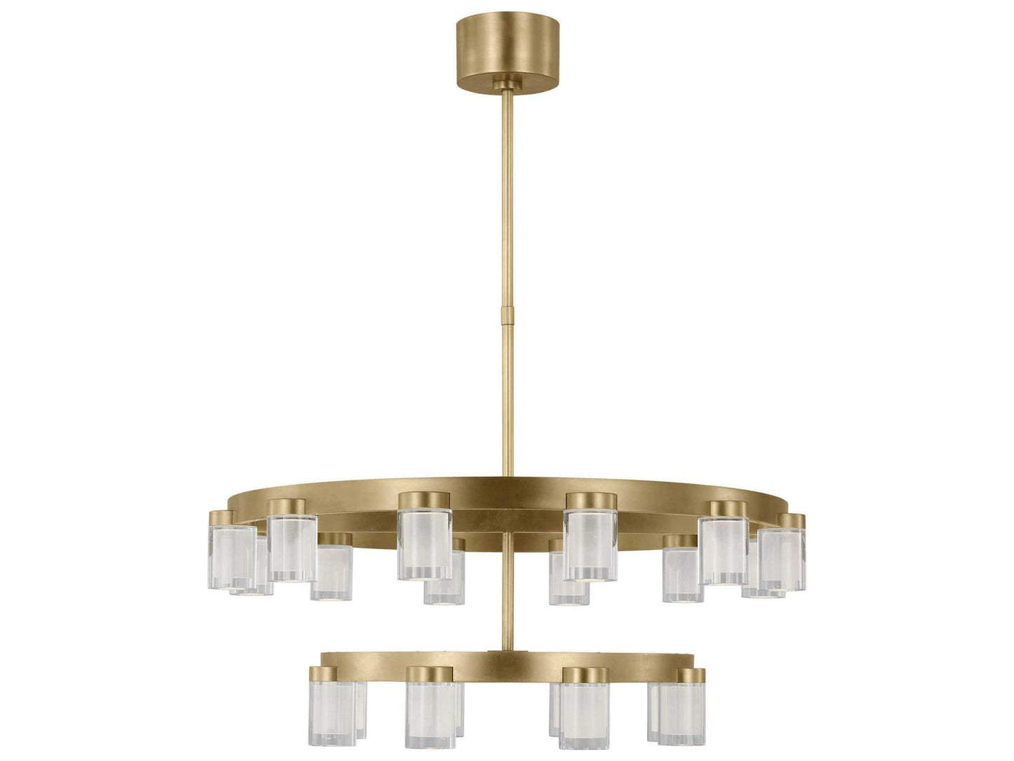 Visual Comfort Modern Esfera Two Tier Medium Chandelier in Natural Brass