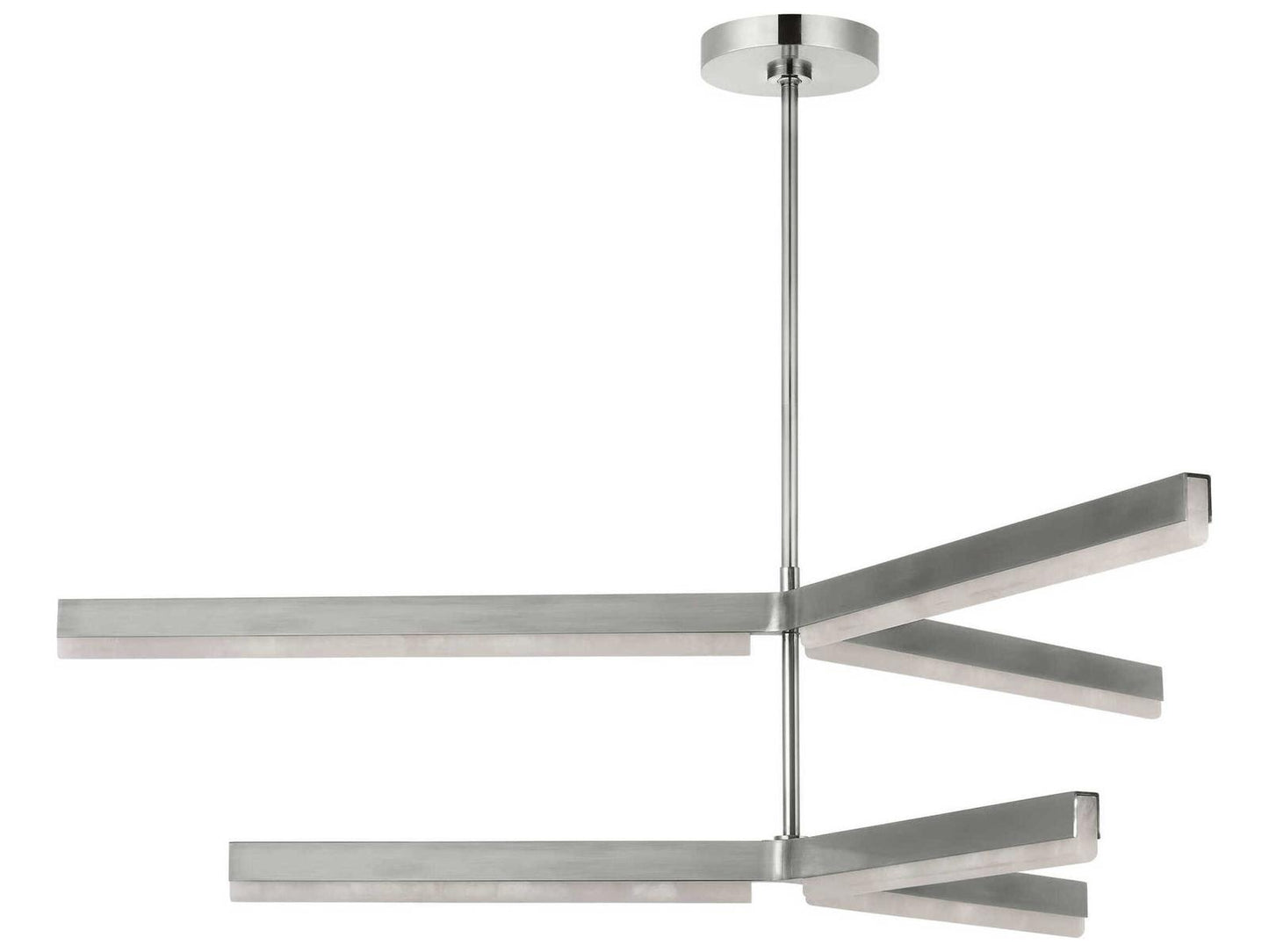 Visual Comfort Modern Linea 6-Light Two-Tier LED Chandelier in Antique Nickel