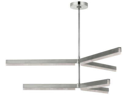Visual Comfort Modern Linea 6-Light Two-Tier LED Chandelier in Antique Nickel