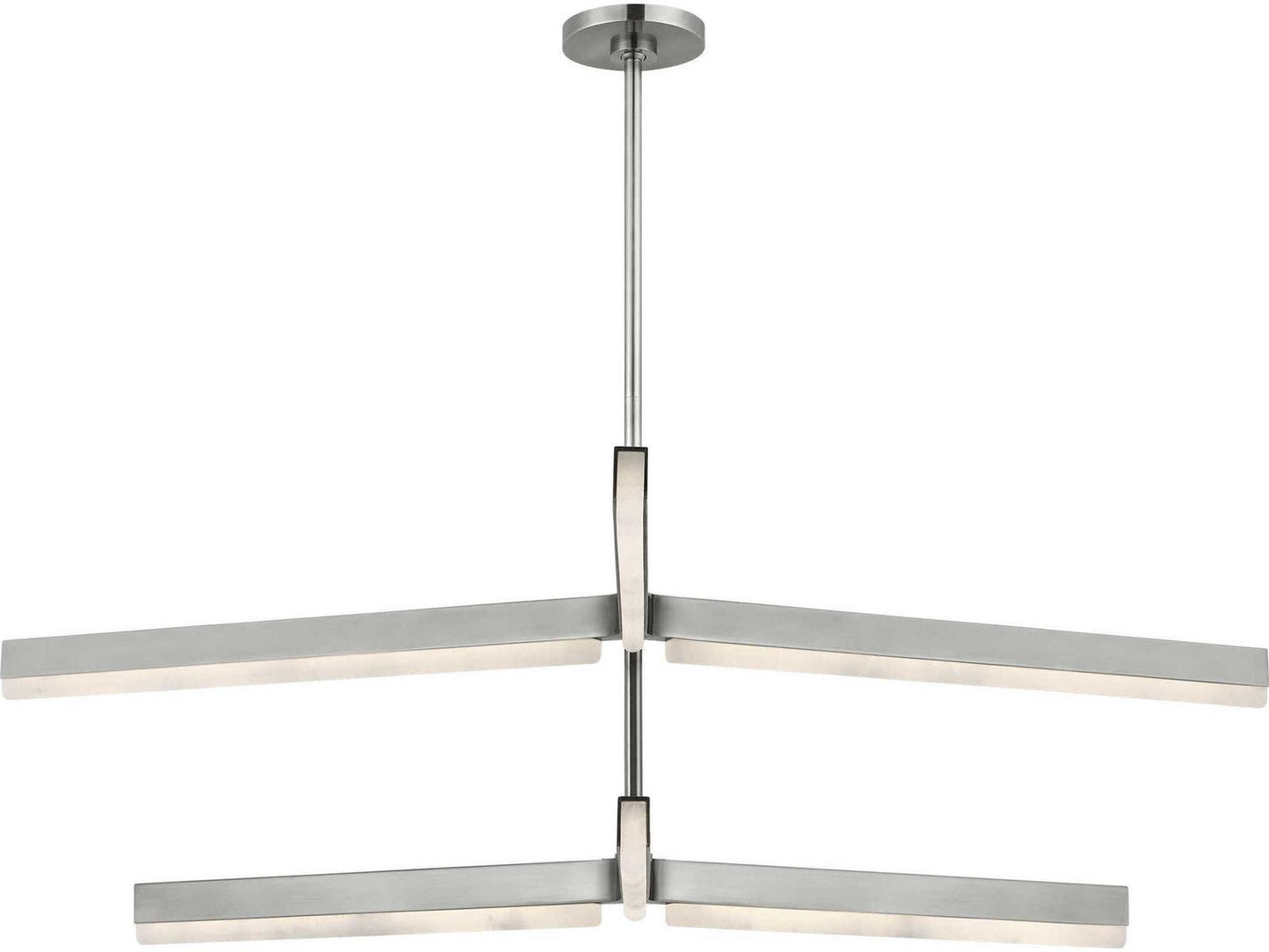 Visual Comfort Modern Linea 6-Light Two-Tier LED Chandelier in Antique Nickel