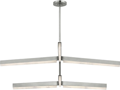 Visual Comfort Modern Linea 6-Light Two-Tier LED Chandelier in Antique Nickel