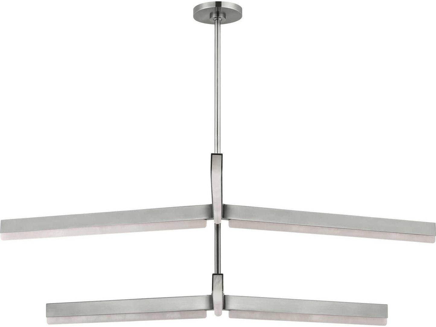 Visual Comfort Modern Linea 6-Light Two-Tier LED Chandelier in Antique Nickel