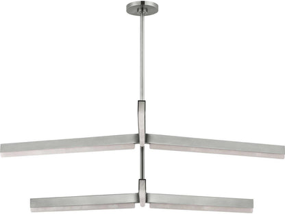 Visual Comfort Modern Linea 6-Light Two-Tier LED Chandelier in Antique Nickel