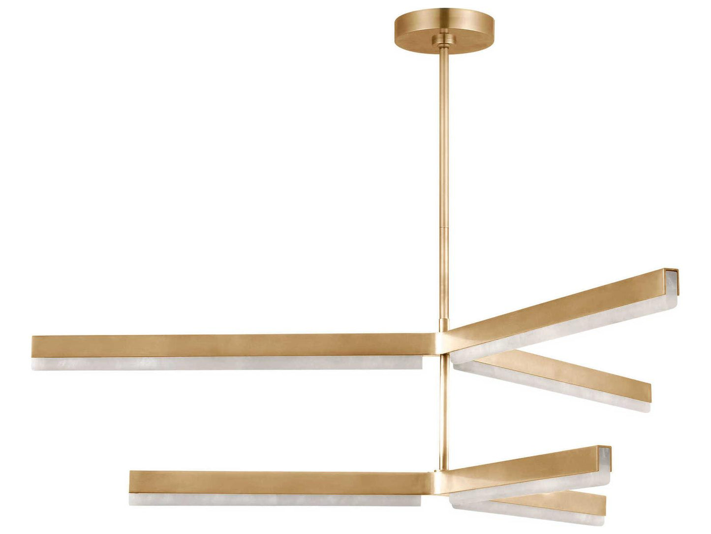 Visual Comfort Modern Kelly by Kelly Wearstler Linea 6-Light Two-Tier Chandelier in Hand Rubbed Antique Brass