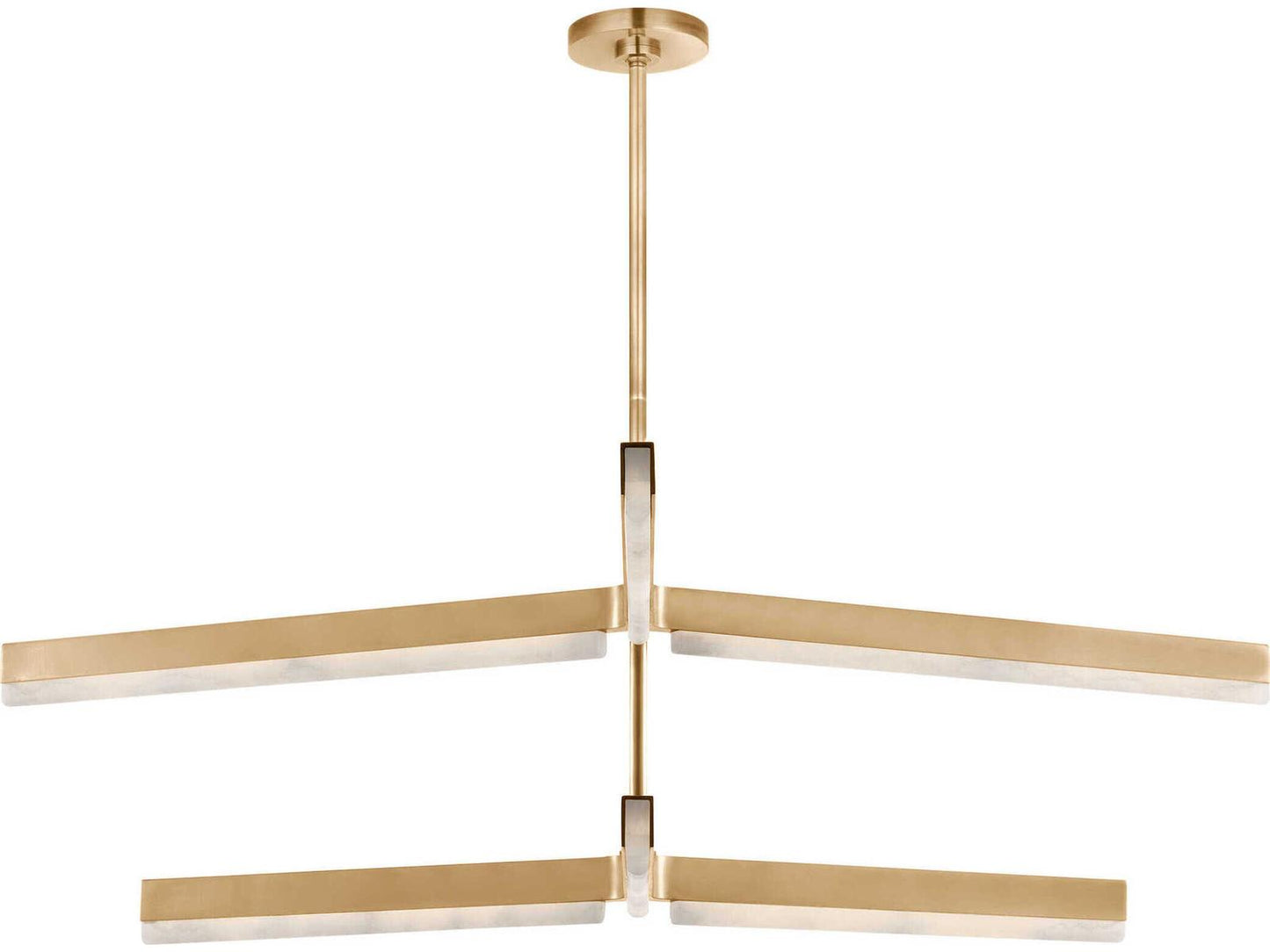 Visual Comfort Modern Kelly by Kelly Wearstler Linea 6-Light Two-Tier Chandelier in Hand Rubbed Antique Brass