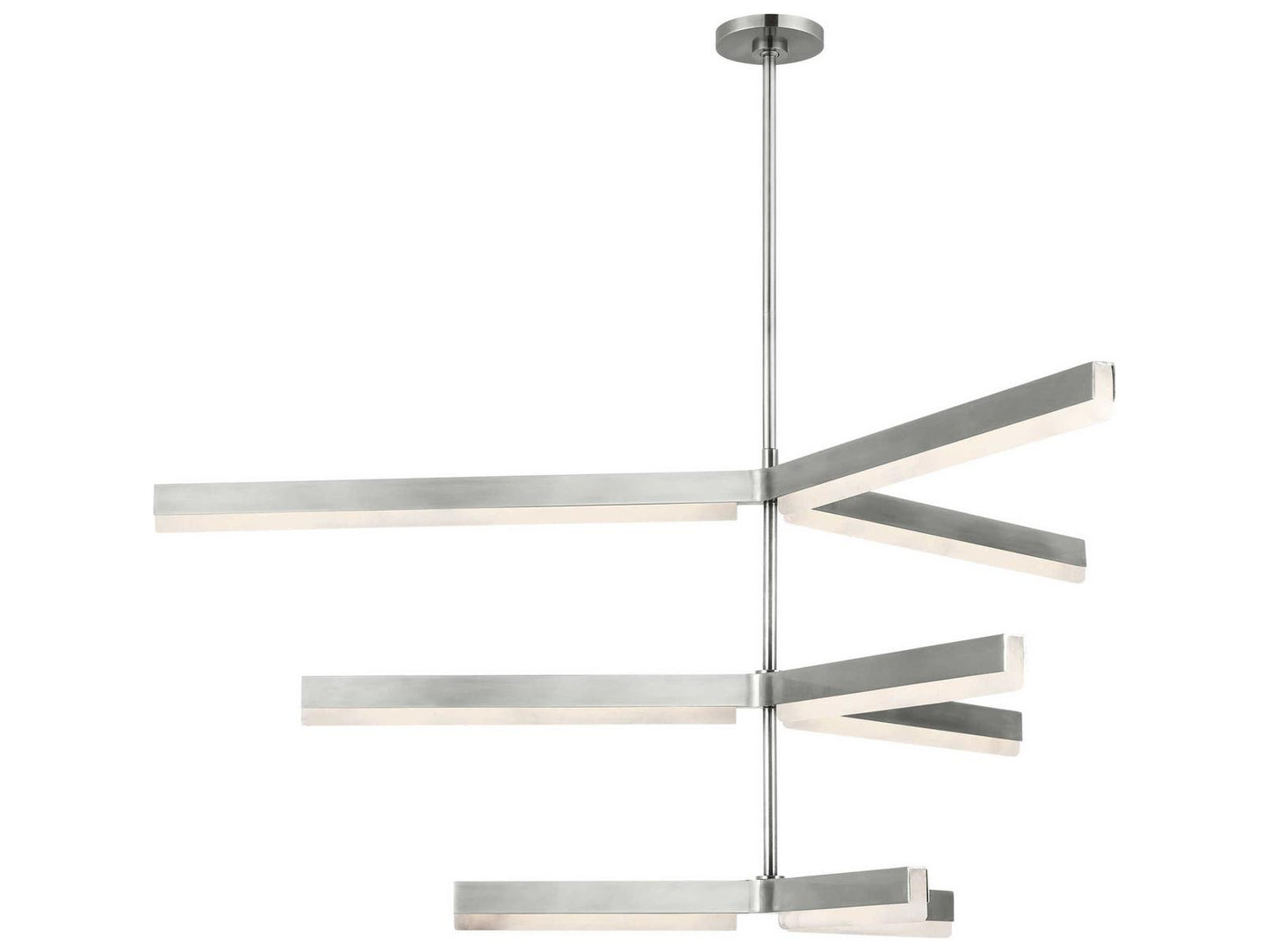 Visual Comfort Modern Linea 9-Light Three Tier Chandelier in Antique Nickel