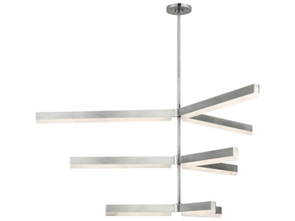 Visual Comfort Modern Linea 9-Light Three Tier Chandelier in Antique Nickel
