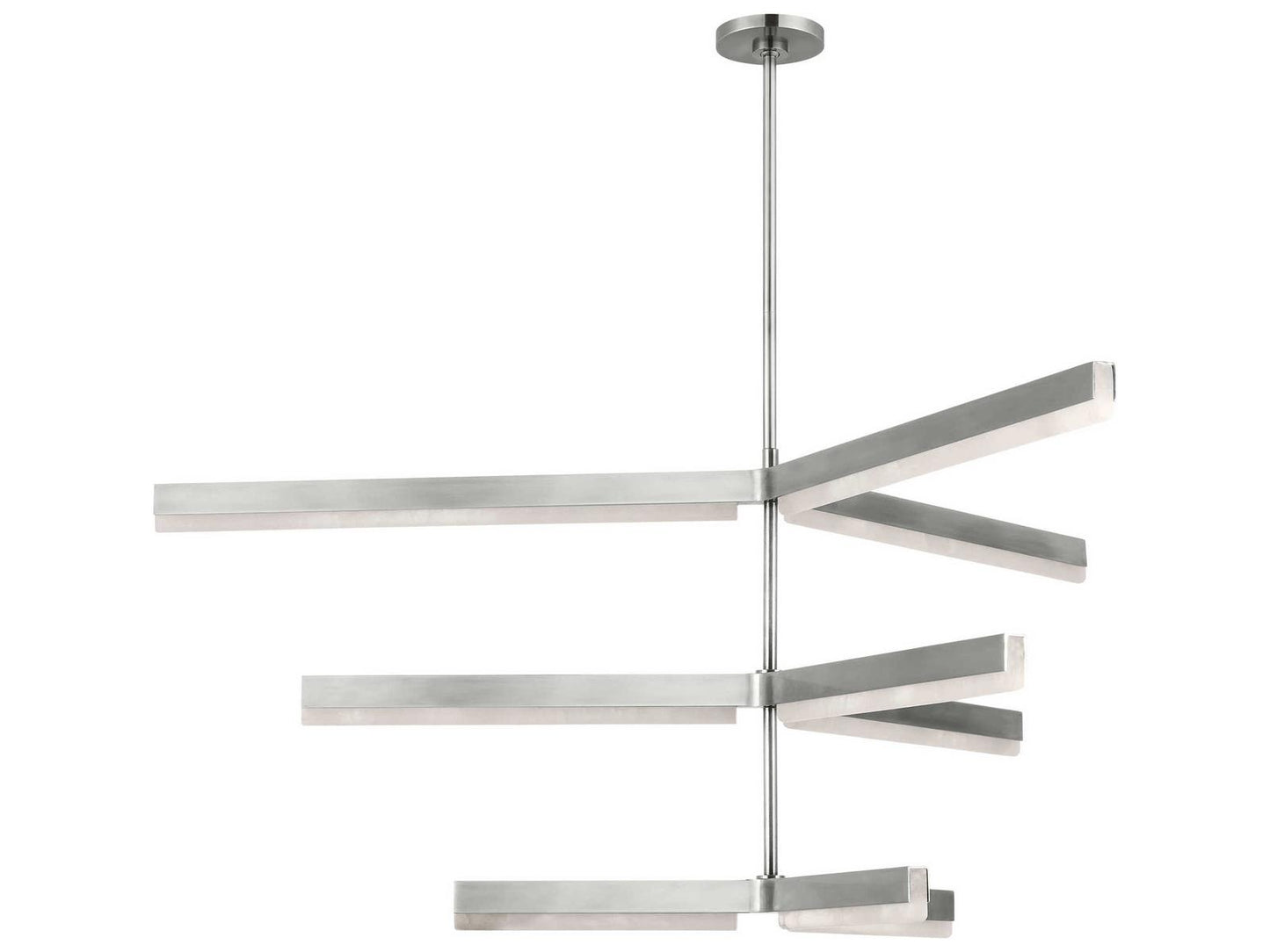 Visual Comfort Modern Linea 9-Light Three Tier Chandelier in Antique Nickel