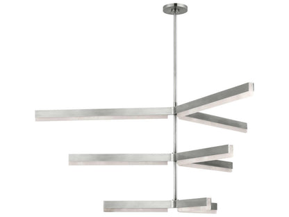 Visual Comfort Modern Linea 9-Light Three Tier Chandelier in Antique Nickel