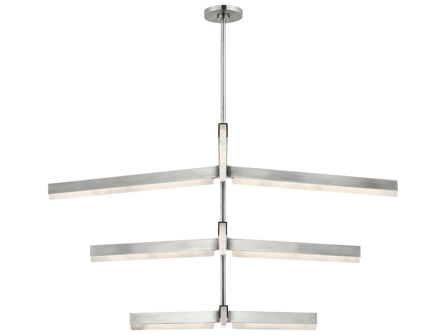 Visual Comfort Modern Linea 9-Light Three Tier Chandelier in Antique Nickel