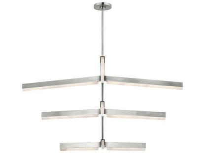 Visual Comfort Modern Linea 9-Light Three Tier Chandelier in Antique Nickel