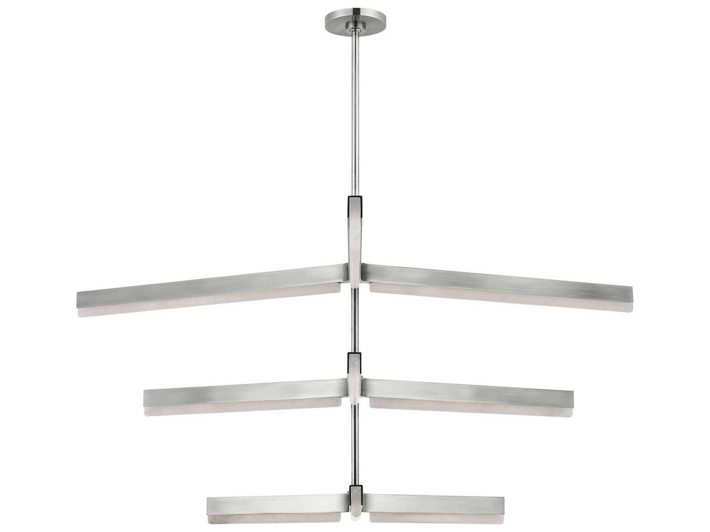 Visual Comfort Modern Linea 9-Light Three Tier Chandelier in Antique Nickel