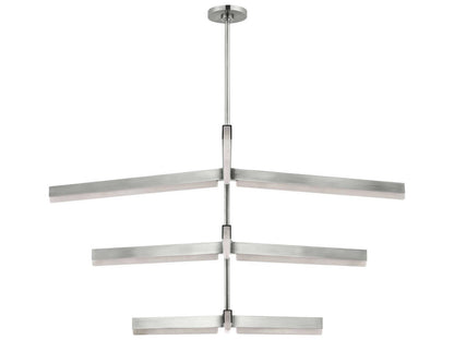 Visual Comfort Modern Linea 9-Light Three Tier Chandelier in Antique Nickel