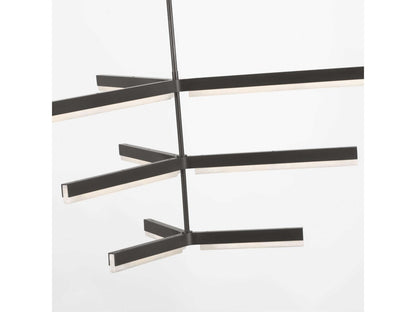 Visual Comfort Modern Kelly Wearstler Linea 9-Light LED Chandelier in Bronze with Alabaster