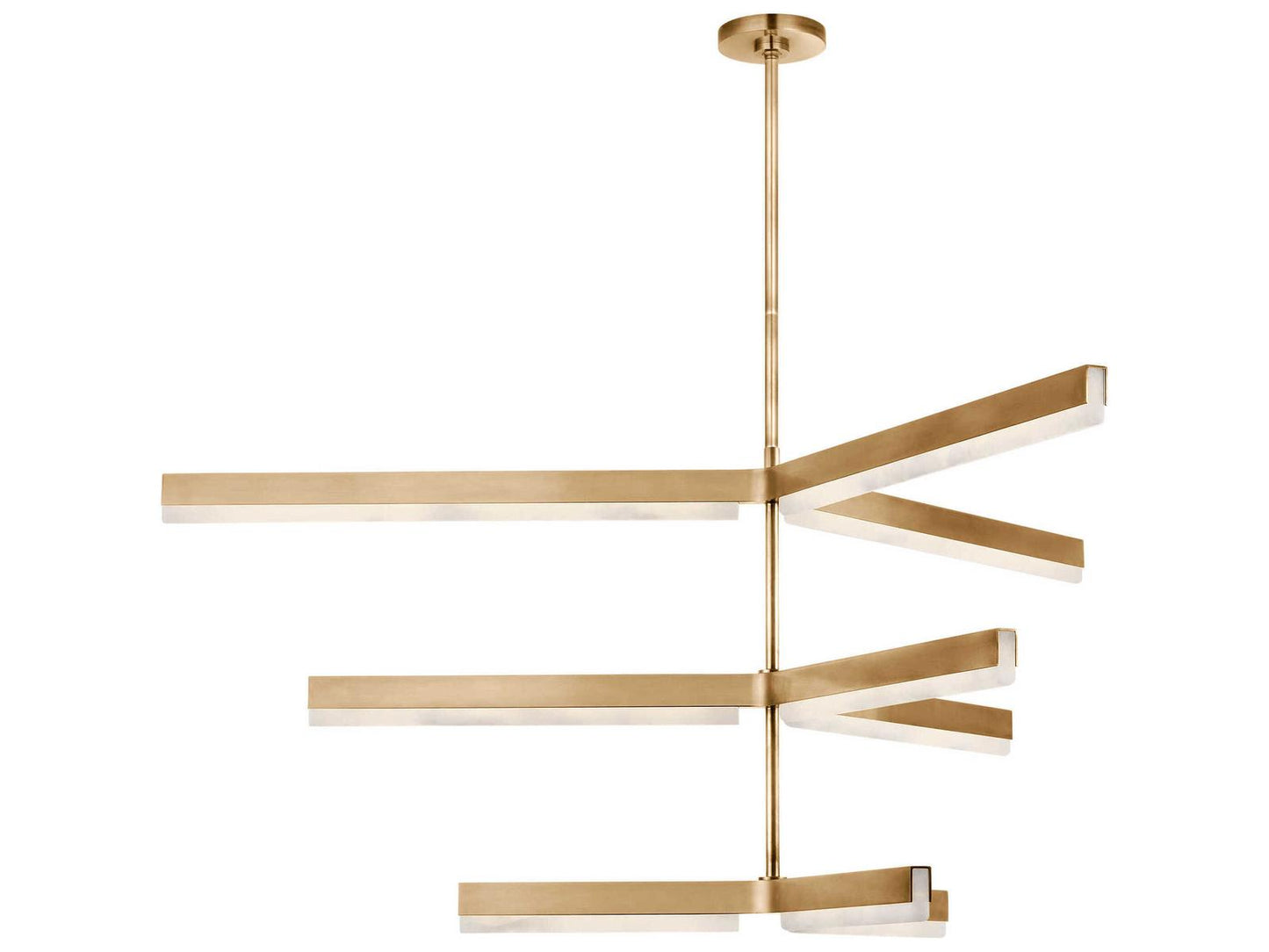 Visual Comfort Modern Linea 9-Light Three Tier Chandelier in Hand Rubbed Antique Brass
