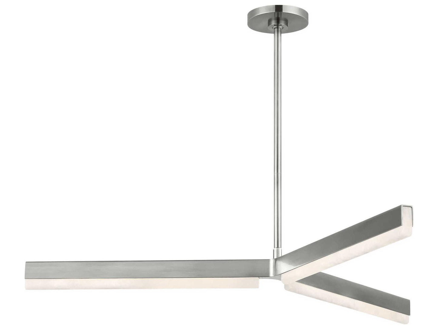 Visual Comfort Modern 42-Inch 3-Light Linea Linear Chandelier in Antique Nickel and Alabaster