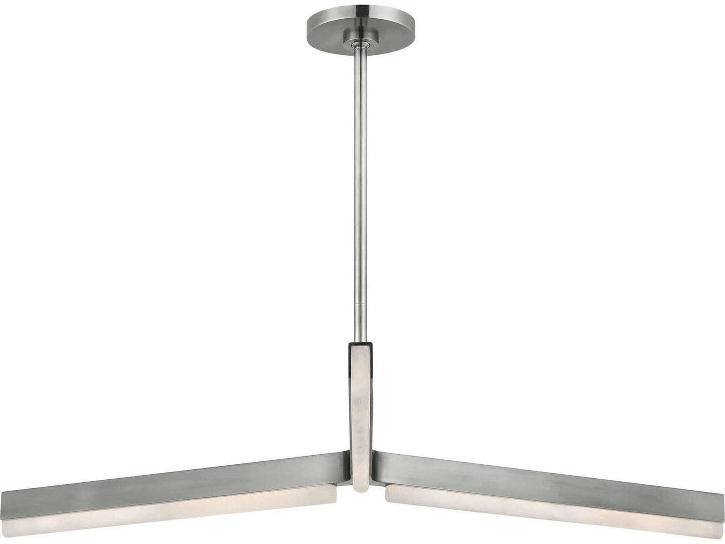 Visual Comfort Modern 42-Inch 3-Light Linea Linear Chandelier in Antique Nickel and Alabaster