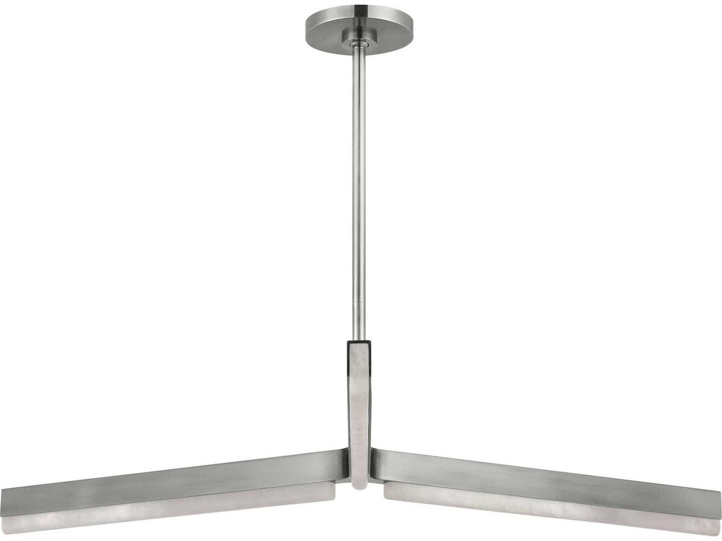 Visual Comfort Modern 42-Inch 3-Light Linea Linear Chandelier in Antique Nickel and Alabaster