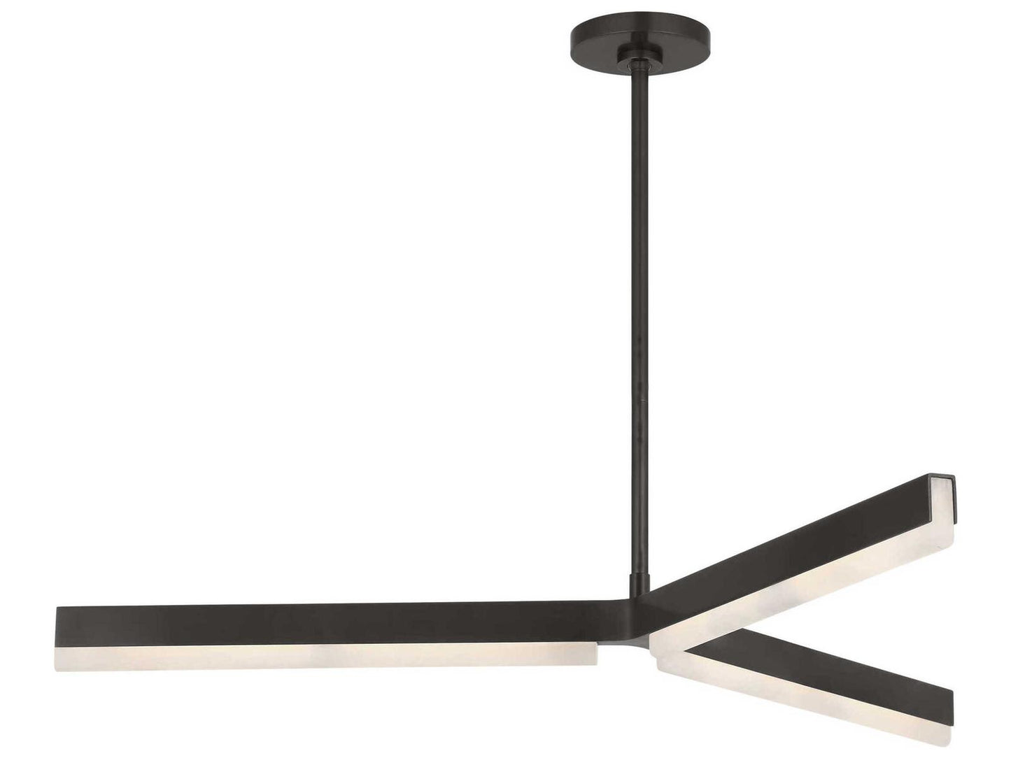 Visual Comfort Modern Linea 3-Light LED Linear Chandelier in Bronze with Alabaster