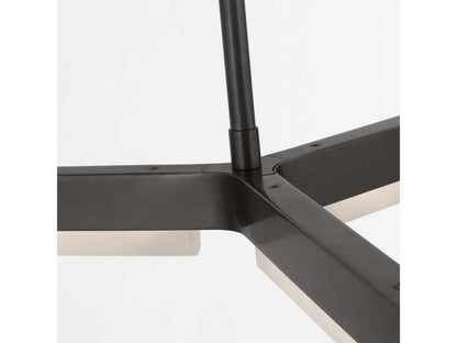 Visual Comfort Modern Linea 3-Light LED Linear Chandelier in Bronze with Alabaster