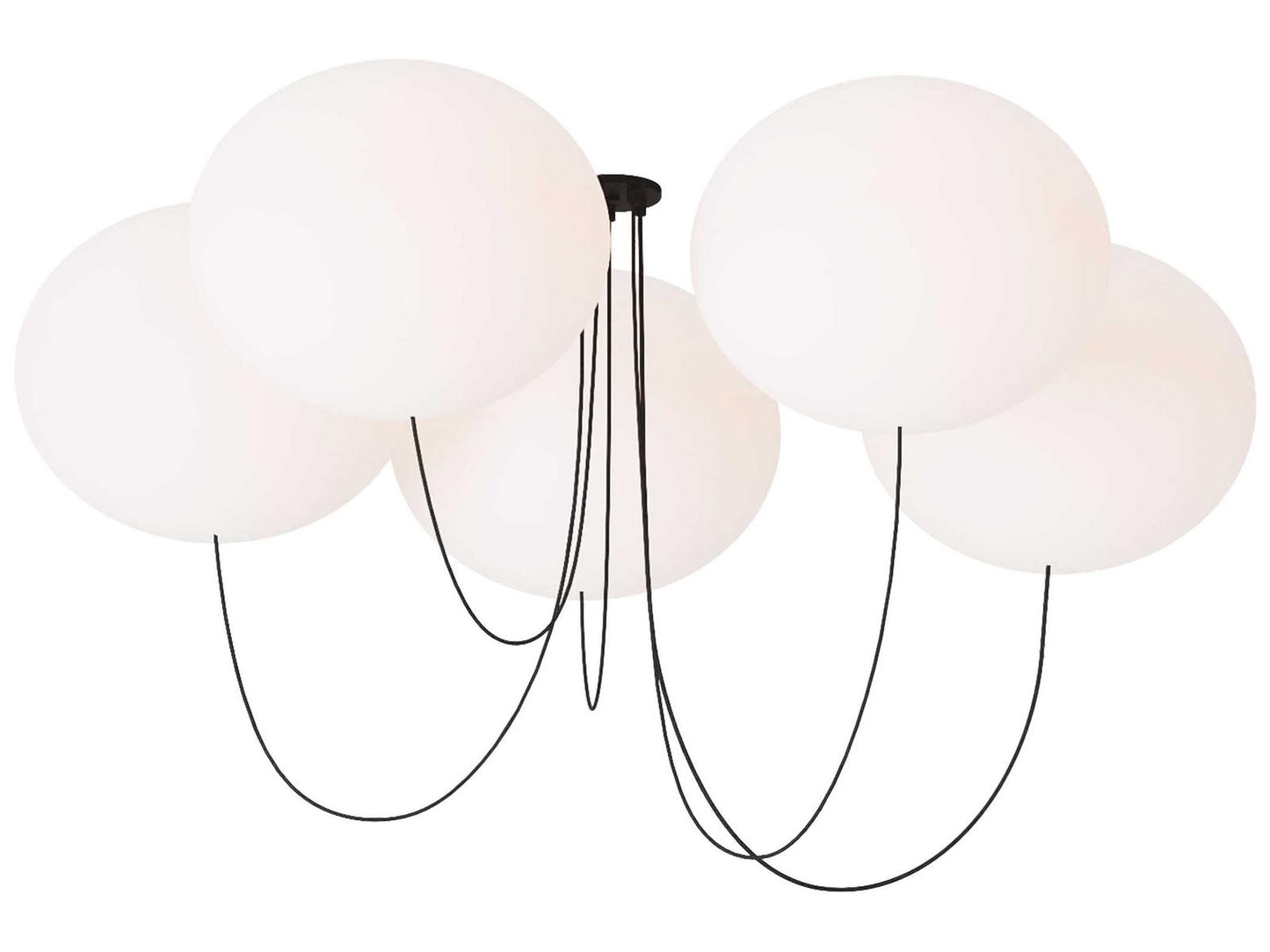 Visual Comfort Modern Helium 5-Light LED Chandelier in Matte Black