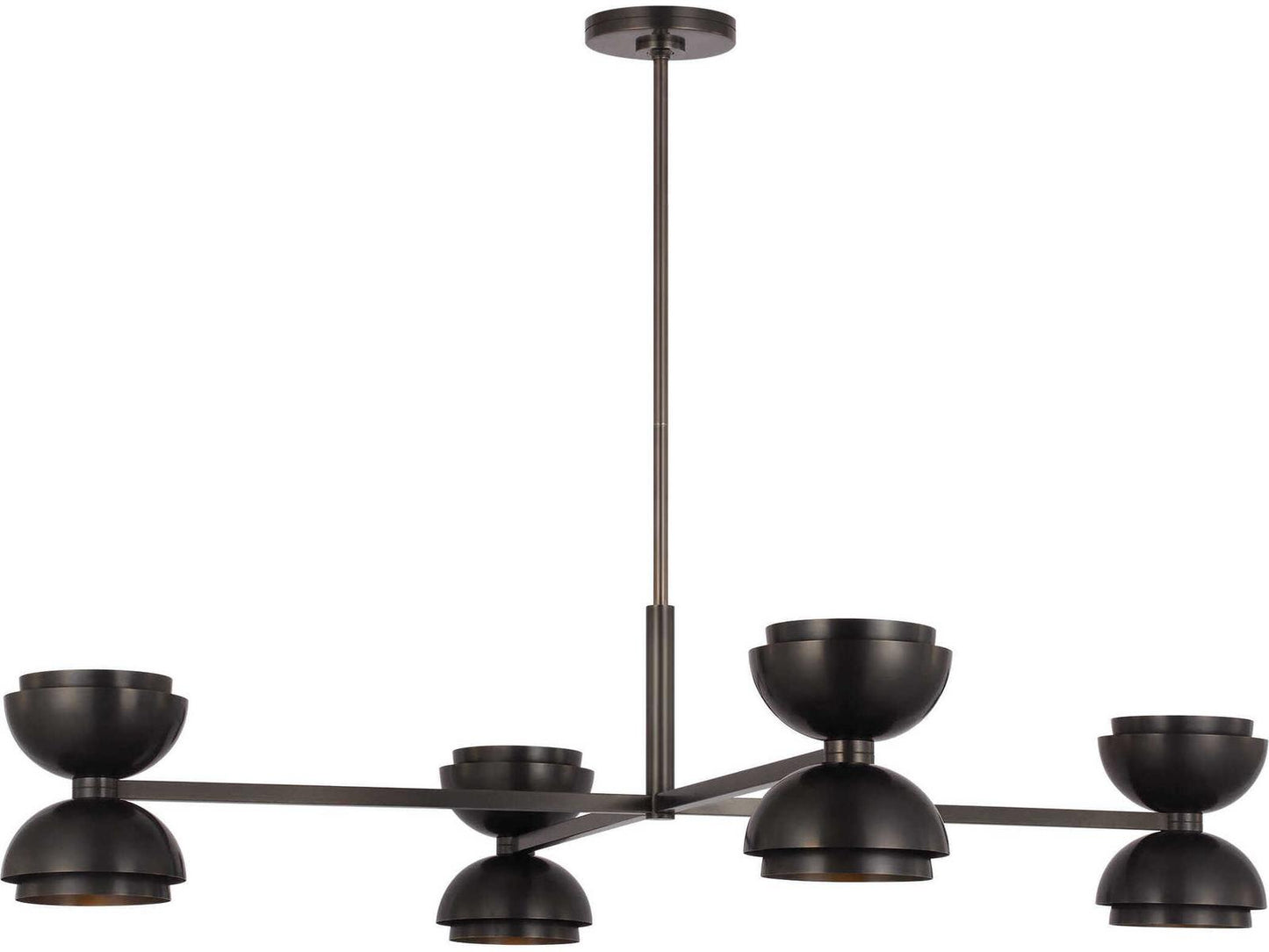 Visual Comfort Modern 4-Light Shanti LED Chandelier in Dark Bronze