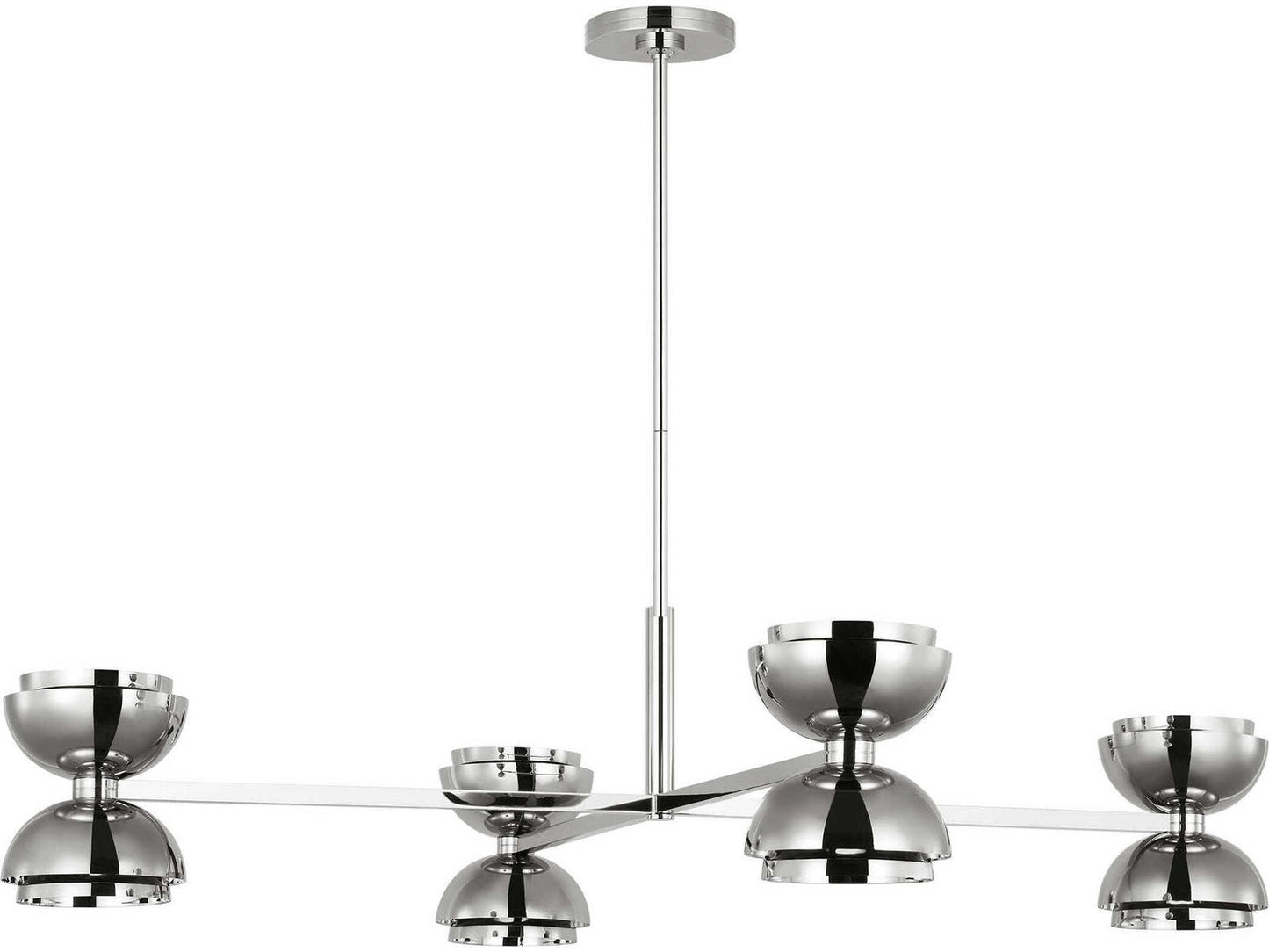 Visual Comfort Modern 4-Light Shanti LED Chandelier in Polished Nickel