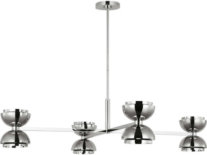 Visual Comfort Modern 4-Light Shanti LED Chandelier in Polished Nickel