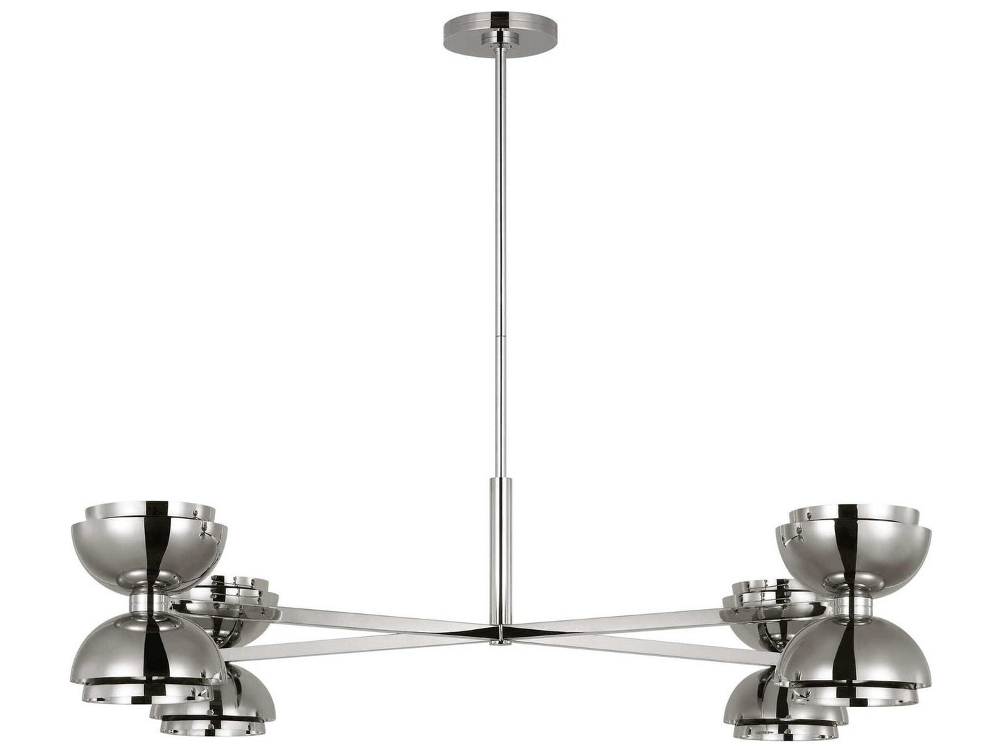 Visual Comfort Modern 4-Light Shanti LED Chandelier in Polished Nickel