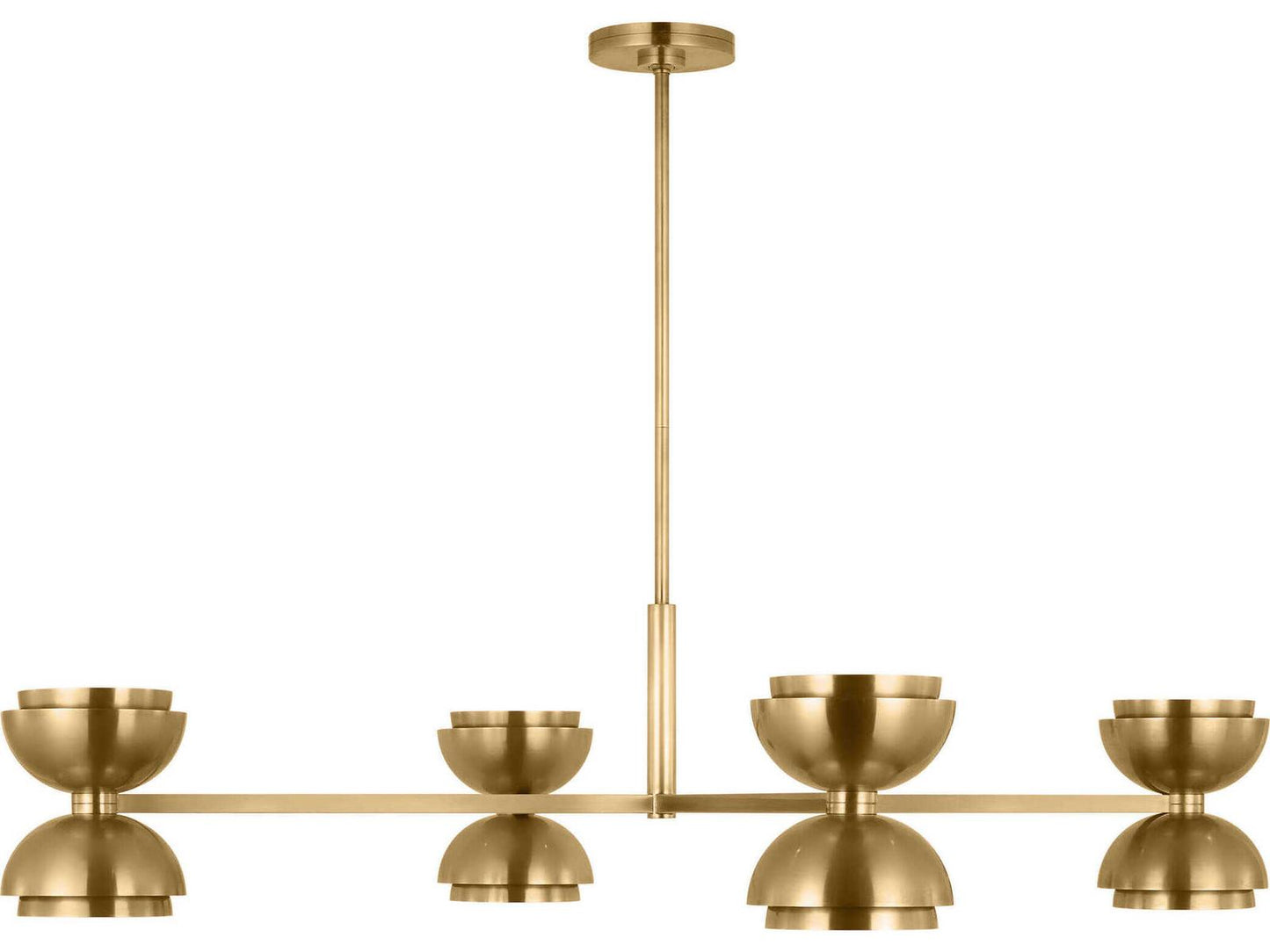Visual Comfort Modern 4-Light Shanti X-Chandelier in Natural Brass
