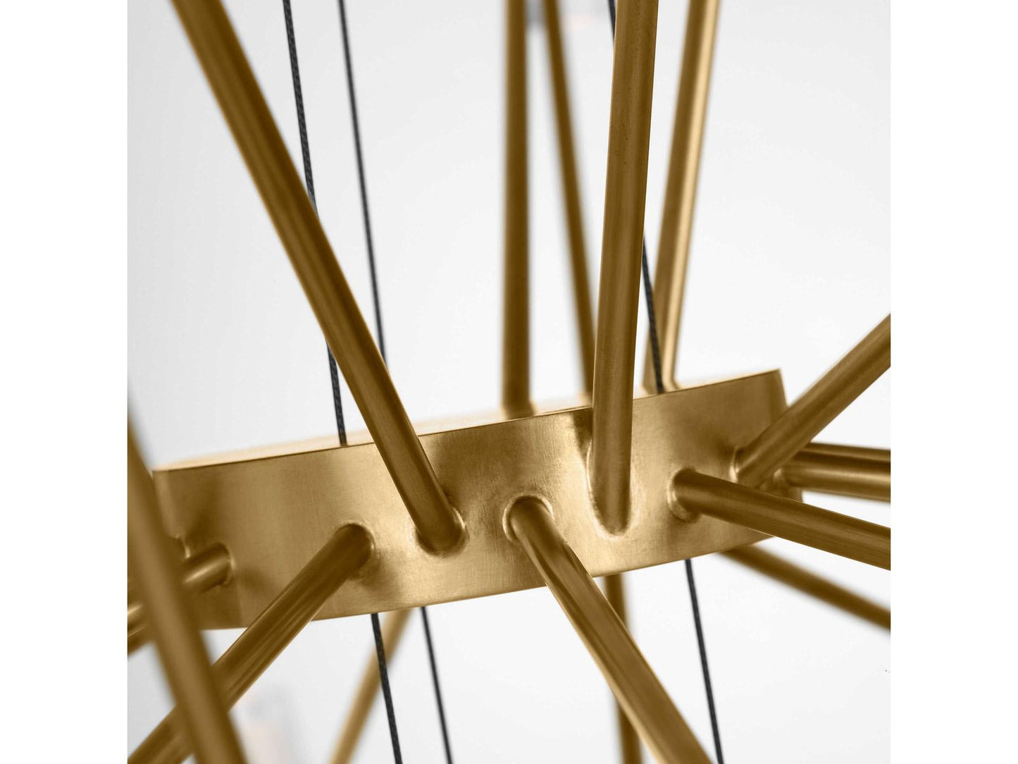 Visual Comfort Modern Lassell 42-Light LED Chandelier in Natural Brass with Crystal