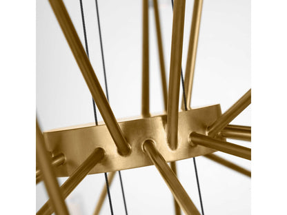 Visual Comfort Modern Lassell 42-Light LED Chandelier in Natural Brass with Crystal