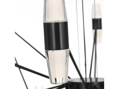 Visual Comfort Modern Lassell 48-Light LED Chandelier in Dark Bronze with Laser-Etched Crystal